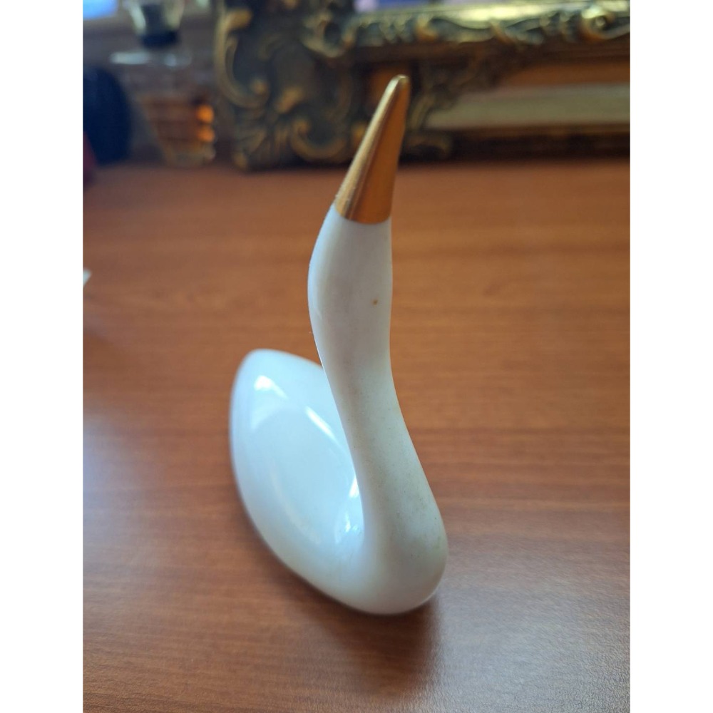 二手商品, 白天鵝帶金邊小擺飾, 商品狀況良好, 可當首飾收納架-細節圖3