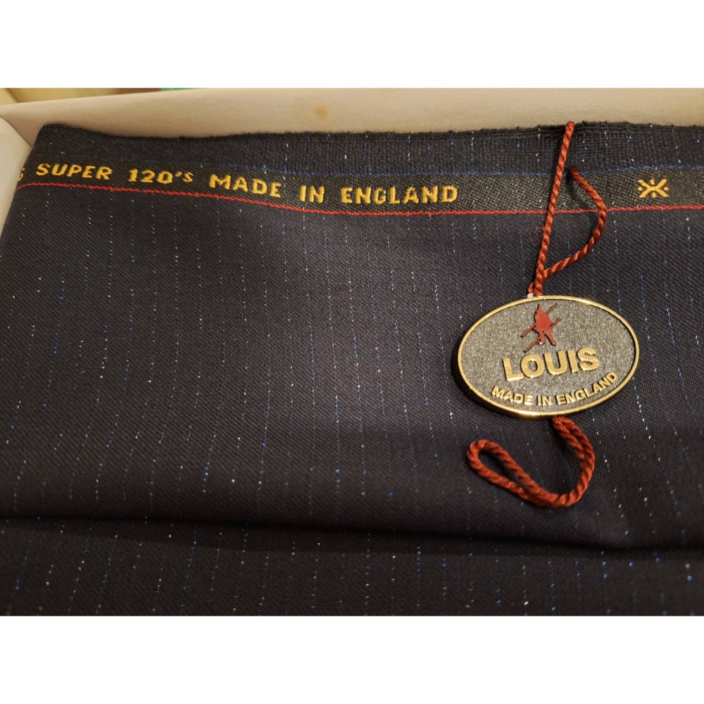全新100%羊毛布料，英國原裝LOUIS黑底帶銀線，可做三件套-細節圖3