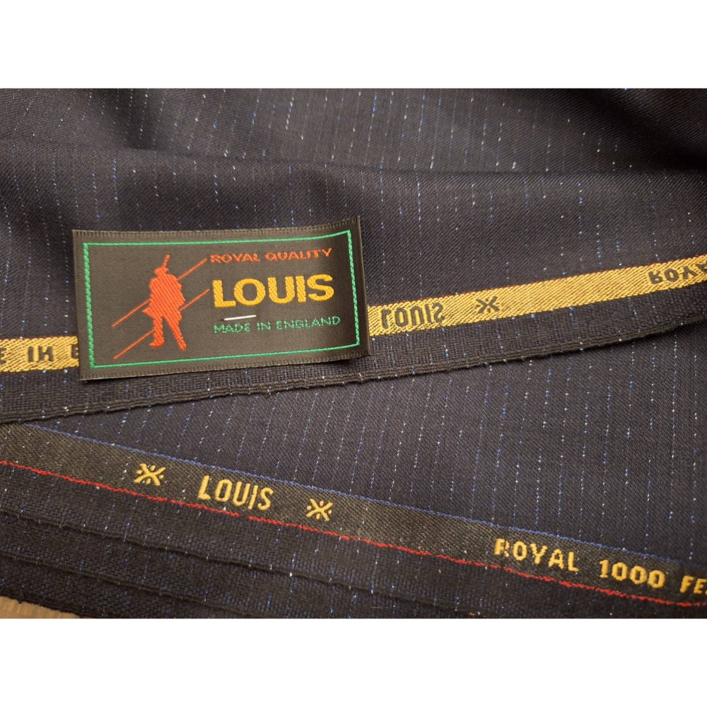 全新100%羊毛布料，英國原裝LOUIS黑底帶銀線，可做三件套-細節圖4