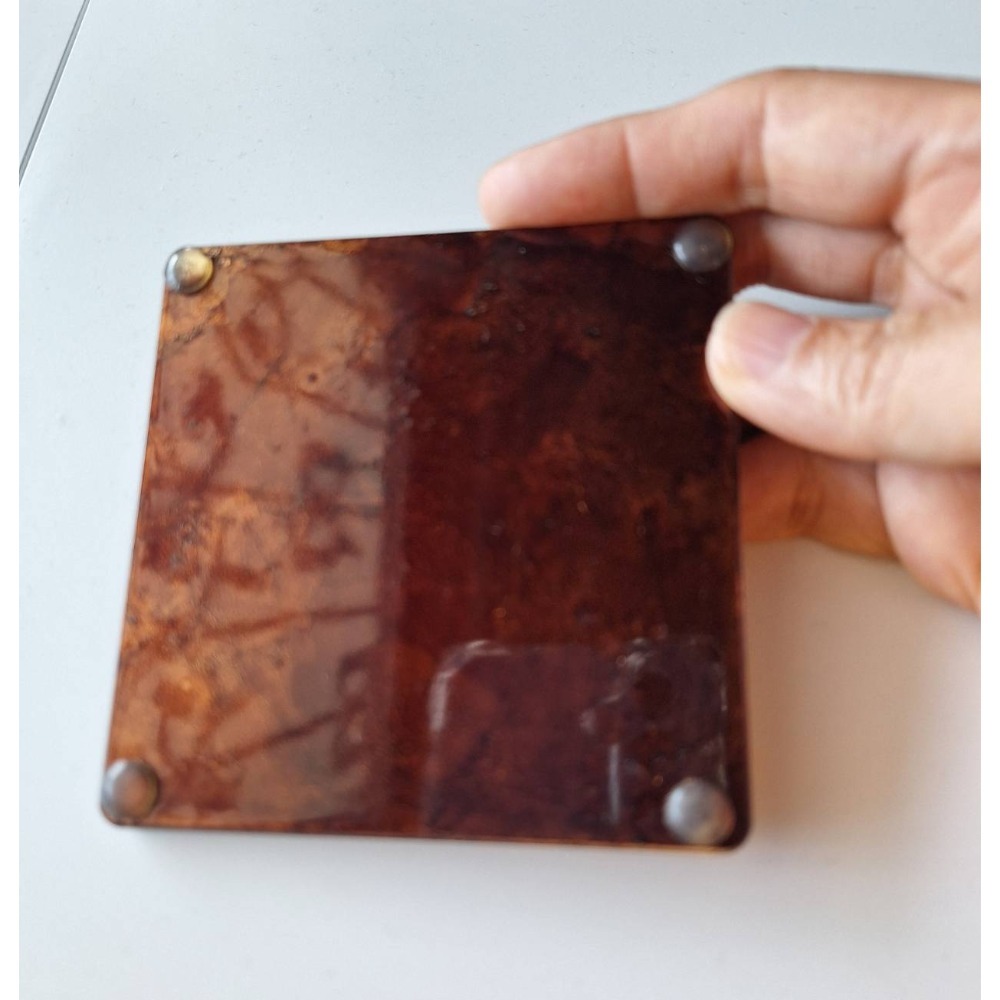 全新商品, 正方形玻璃杯墊四個+圓形陶瓷耐熱杯墊一個, 五個打包一起賣-細節圖2