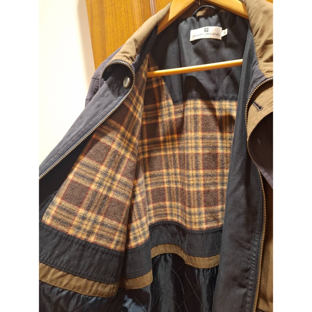 二手PIERRE BALMAIN男士春、秋季黑色中長版外套-細節圖3