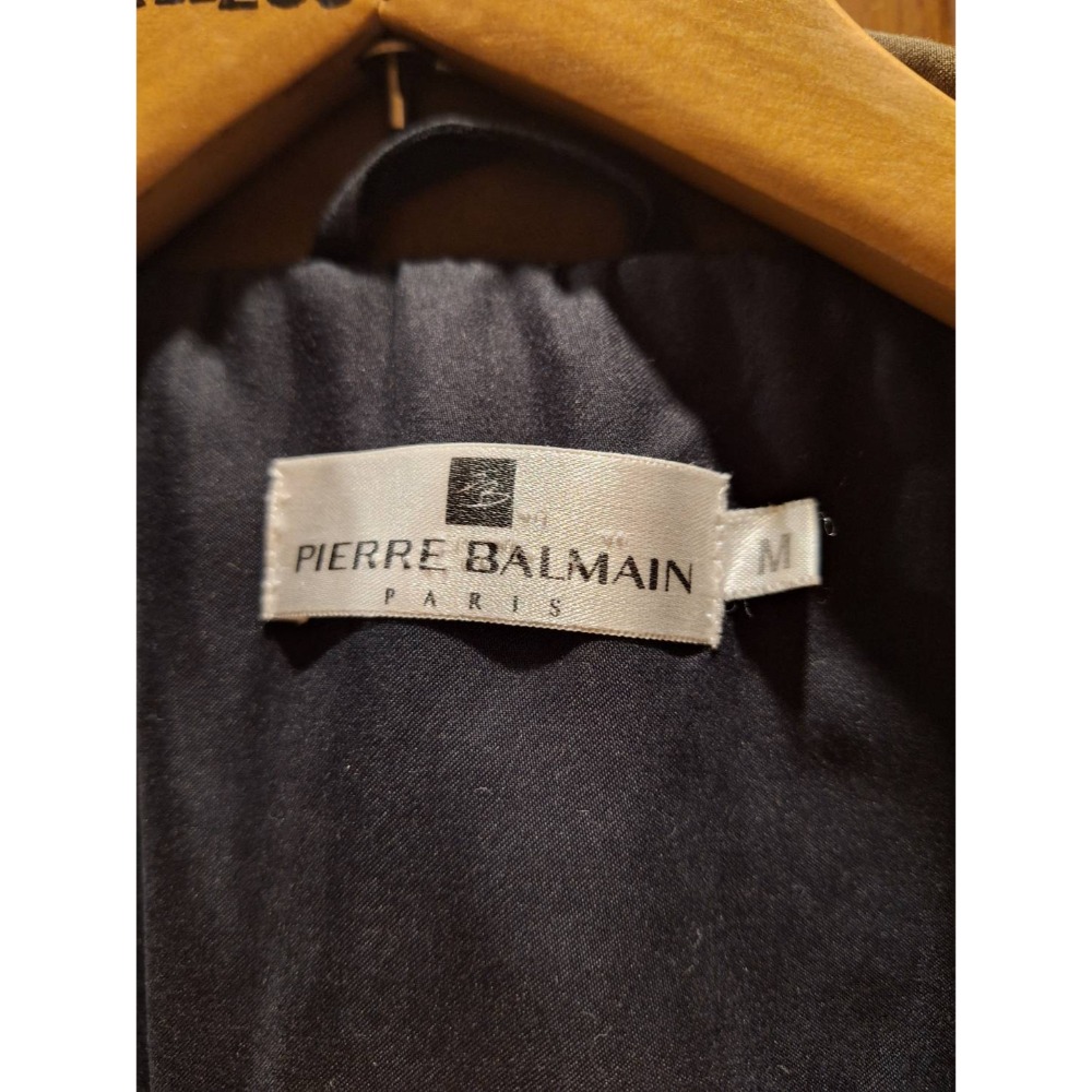 二手PIERRE BALMAIN男士春、秋季黑色中長版外套-細節圖4