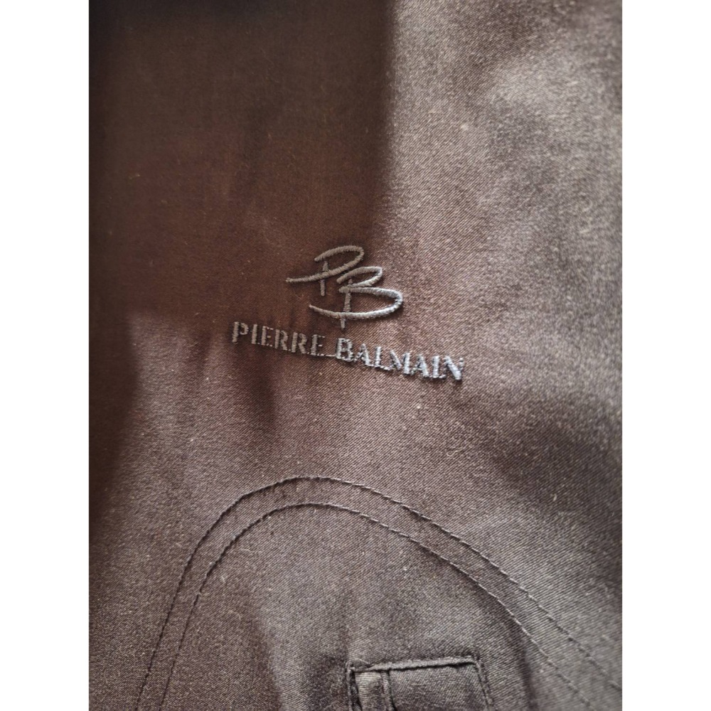 二手PIERRE BALMAIN男士春、秋季黑色中長版外套-細節圖5