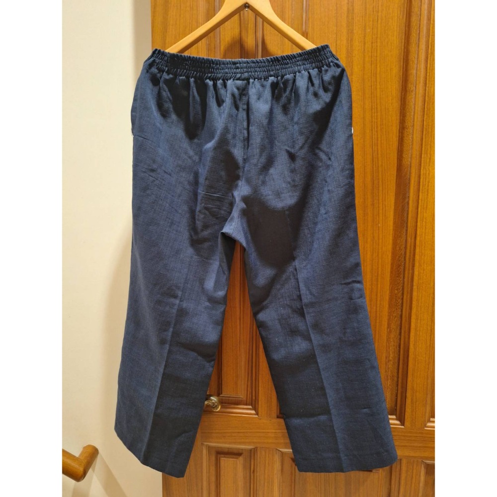 二手訂製男士深藍色西裝褲, 適合春夏兩季穿著, 腰圍有鬆緊帶設計-細節圖2