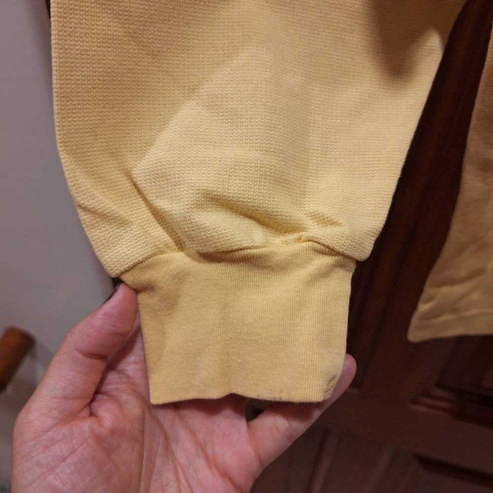 日本製造, 二手Lynx男士鵝黃色長袖POLO衫, 尺碼L號-細節圖5