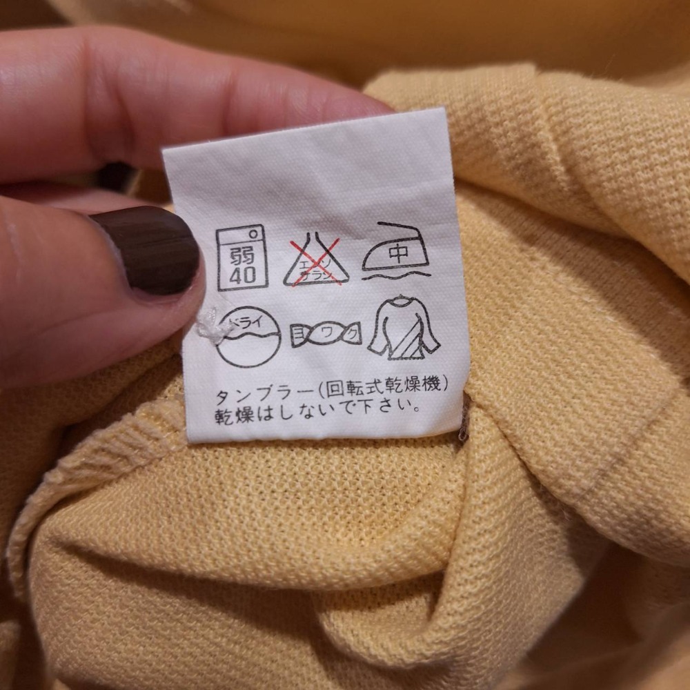 日本製造, 二手Lynx男士鵝黃色長袖POLO衫, 尺碼L號-細節圖7