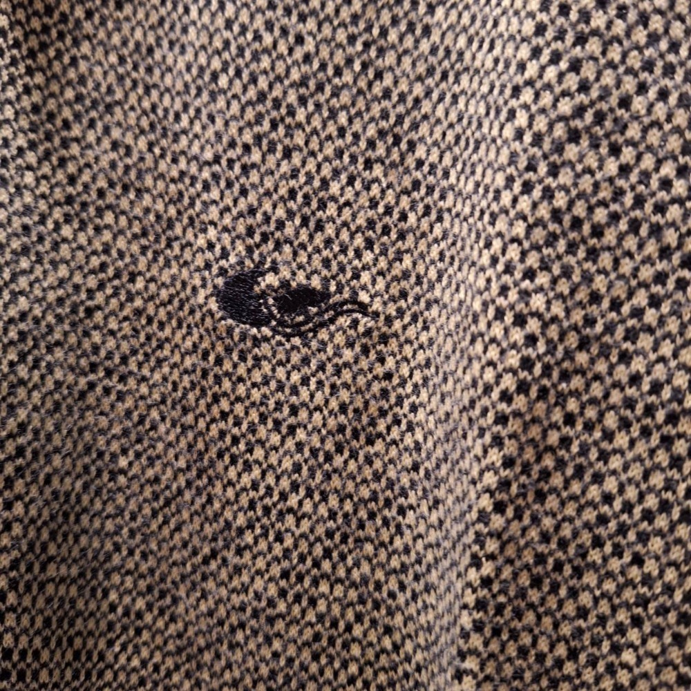 英國製, John Smedley 100%海島棉, 男士短袖深藍領格紋Polo衫-細節圖3