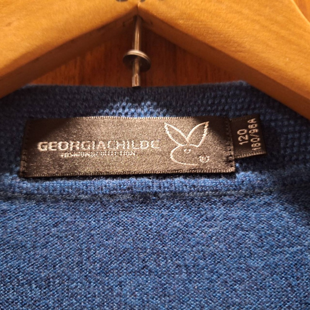 中國製, Georgia Childe男士長袖寶藍色羊毛上衣, 尺碼120號/180/96A-細節圖4