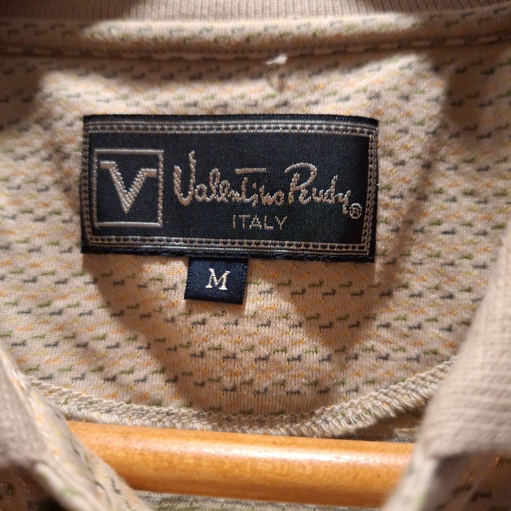 二手Valentino Rudy男士短袖米白色灰色條紋Polo衫,尺碼M號-細節圖3