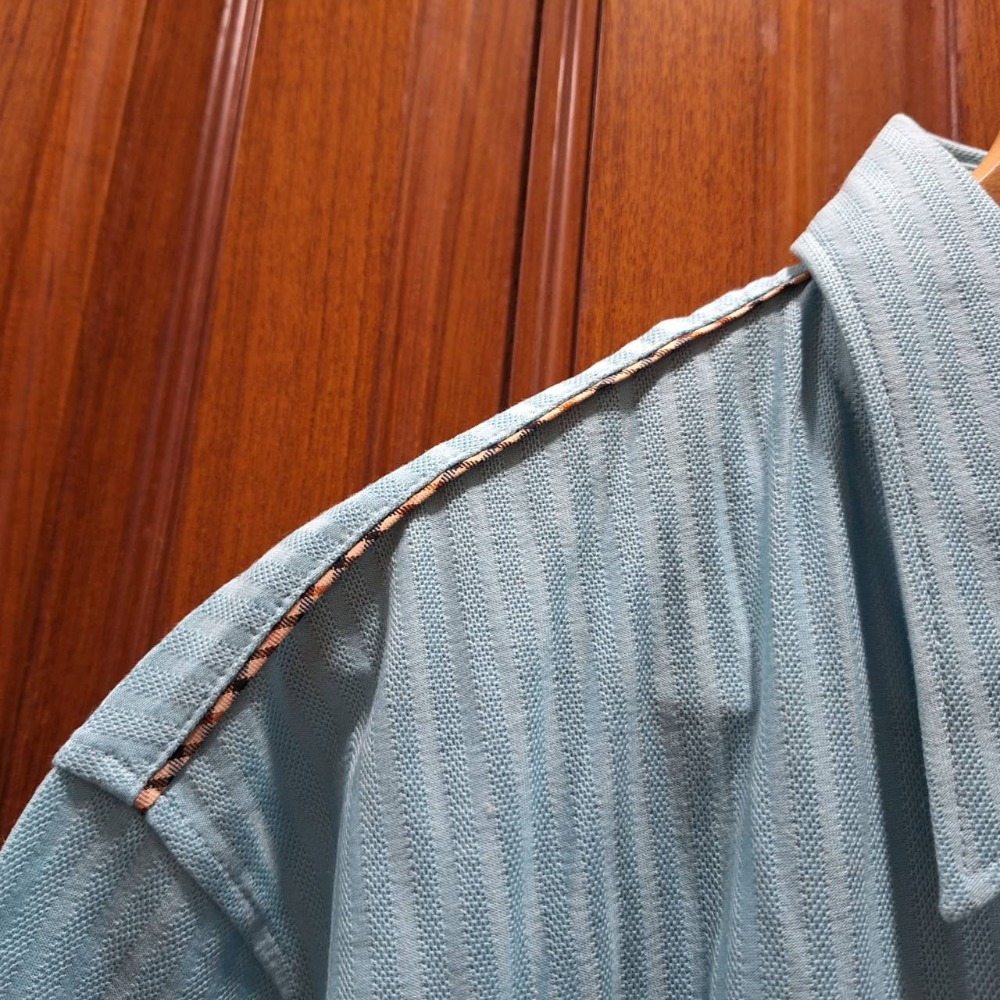 全新商品附禮盒裝,日本製DAKS男士天藍色短袖Polo衫,尺碼50號-細節圖6