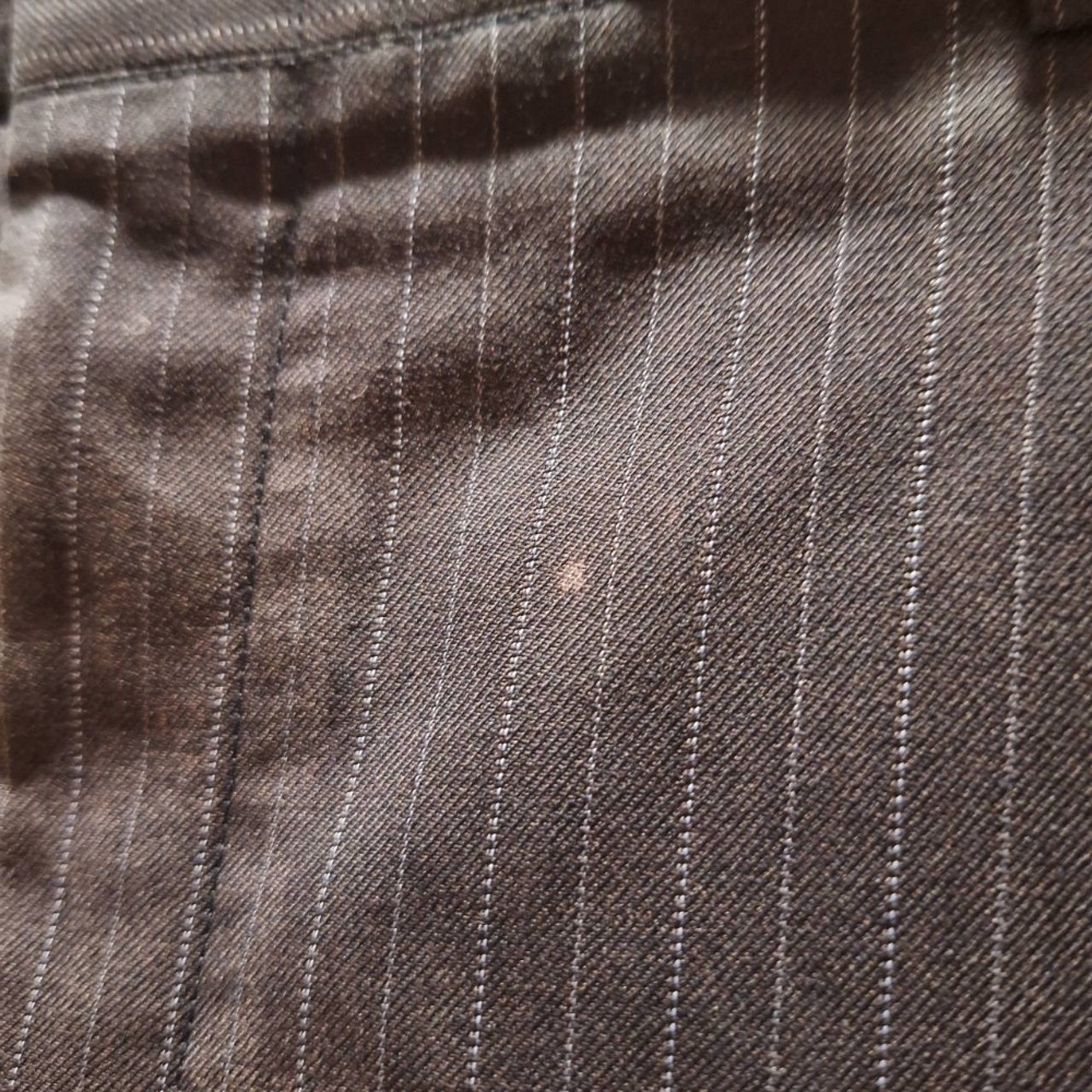 二手衣物, 訂製男士深藍色條紋毛料西裝褲-細節圖5