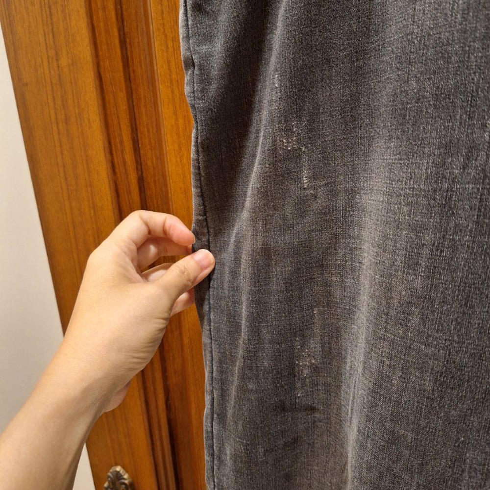 二手男士冬季保暖內刷毛鐵灰色牛仔褲, 尺寸175/84A-細節圖3