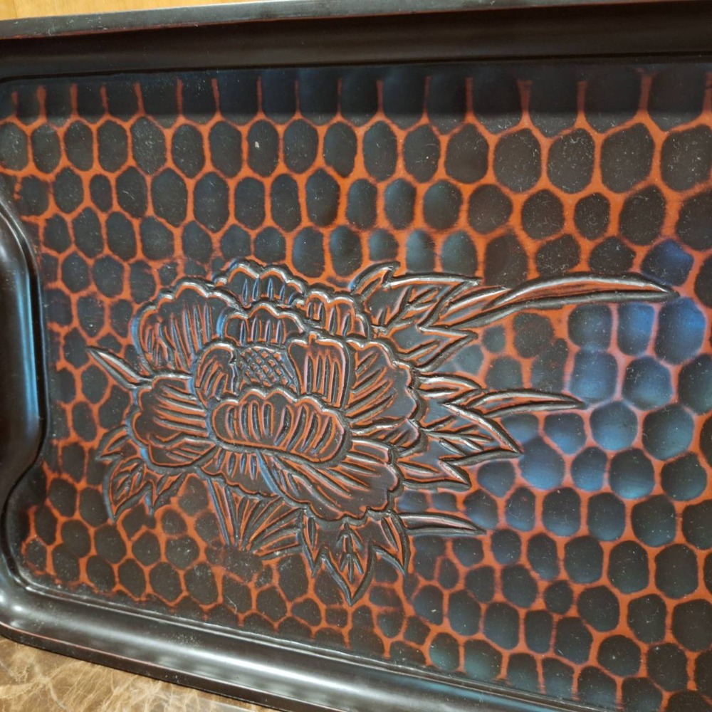 收款後才出貨！運費外加150元！二手老收藏品, 日本漆器茶盤-細節圖2