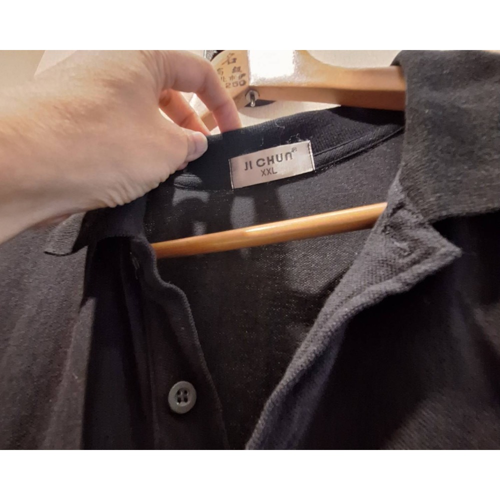 二手衣, 女士黑色長袖POLO衫,尺碼XXL號-細節圖3