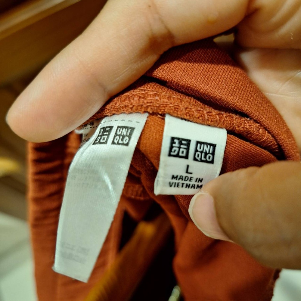 二手衣物！UNIQLO女士闊腿磚紅色長褲, 尺碼L號, 適合春秋兩季穿著-細節圖4