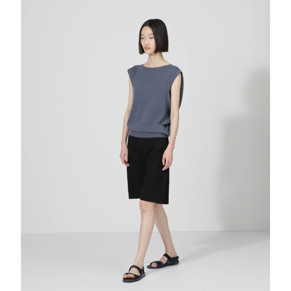 全新商品，UNIQLO女士繭型無袖針織衫，灰色，每件售價900元-細節圖2