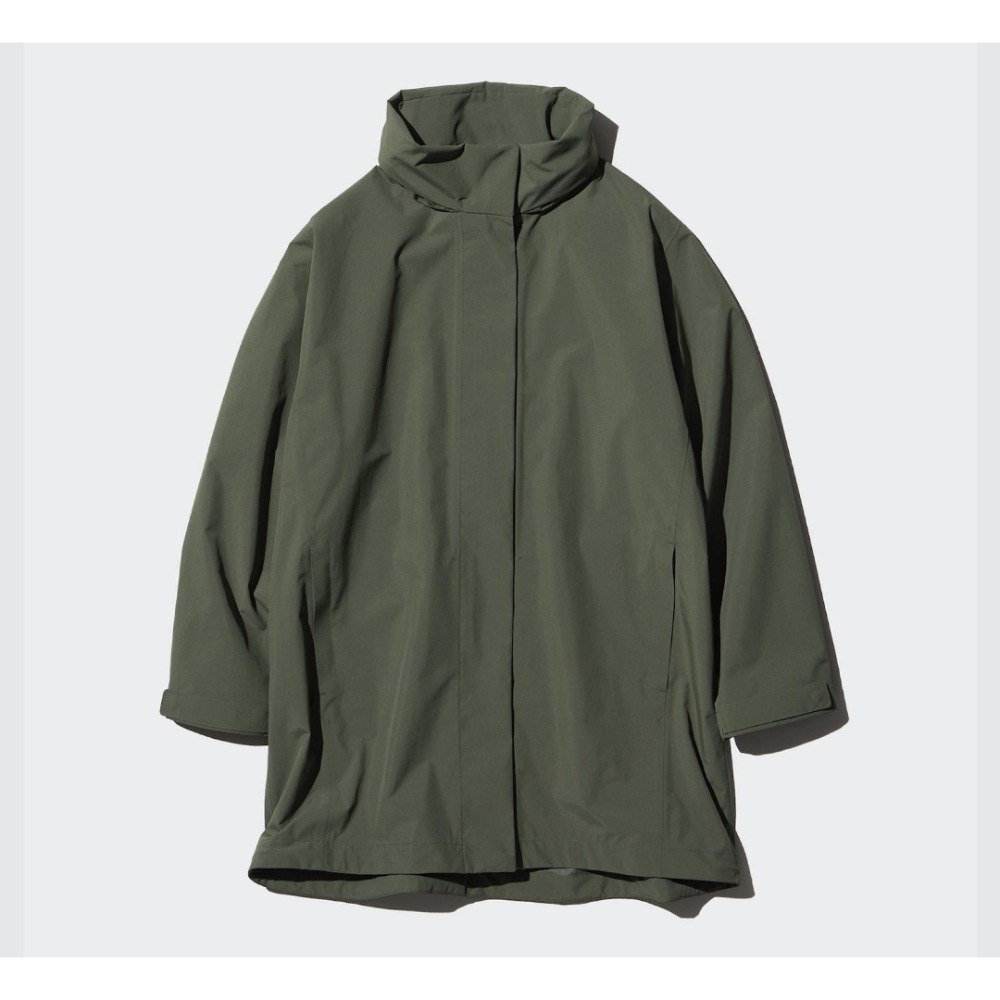 全新商品，UNIQLO女士BLOCKTECH短大衣，軍綠色，XL號165/92A，每件售價2490元-細節圖2