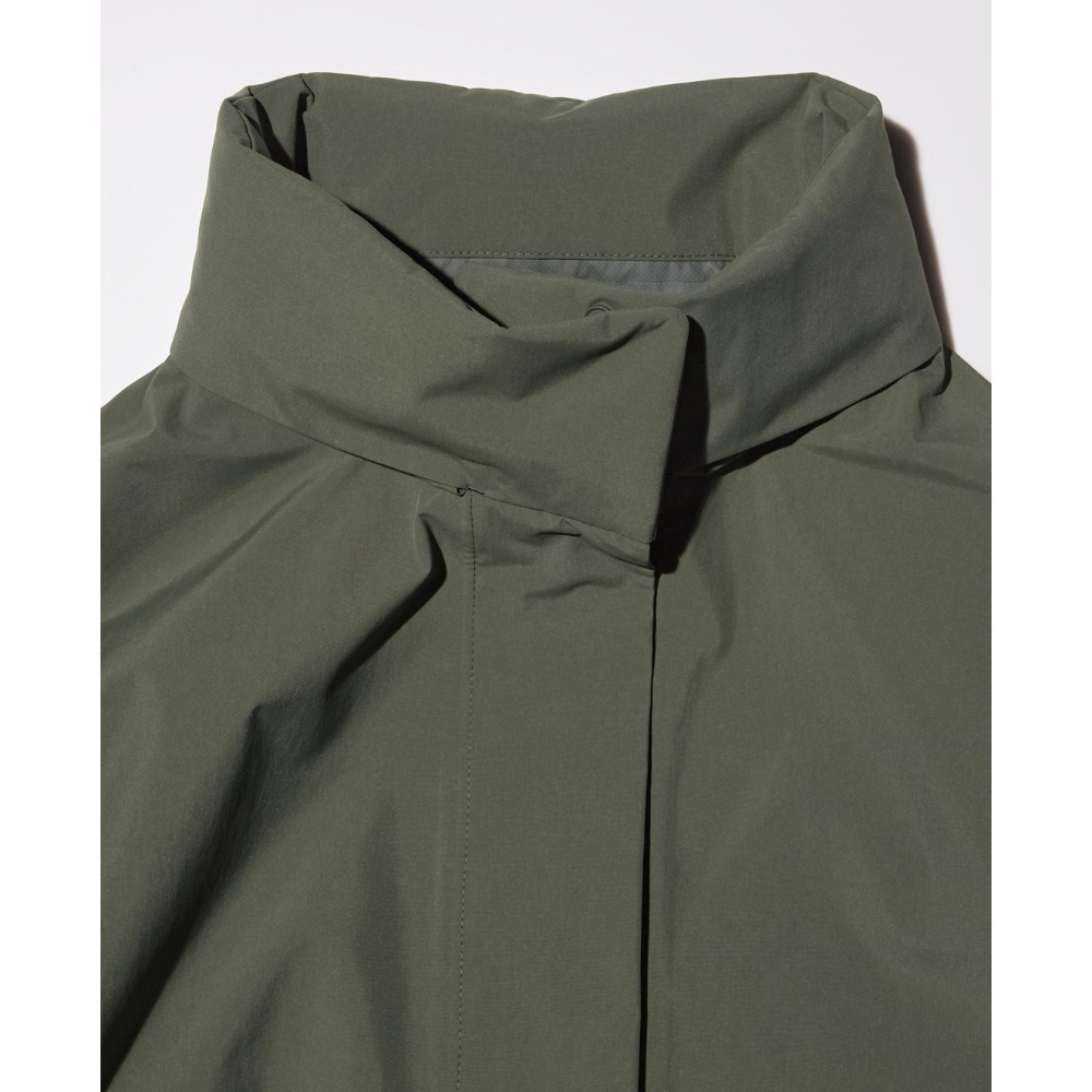 全新商品，UNIQLO女士BLOCKTECH短大衣，軍綠色，XL號165/92A，每件售價2490元-細節圖4