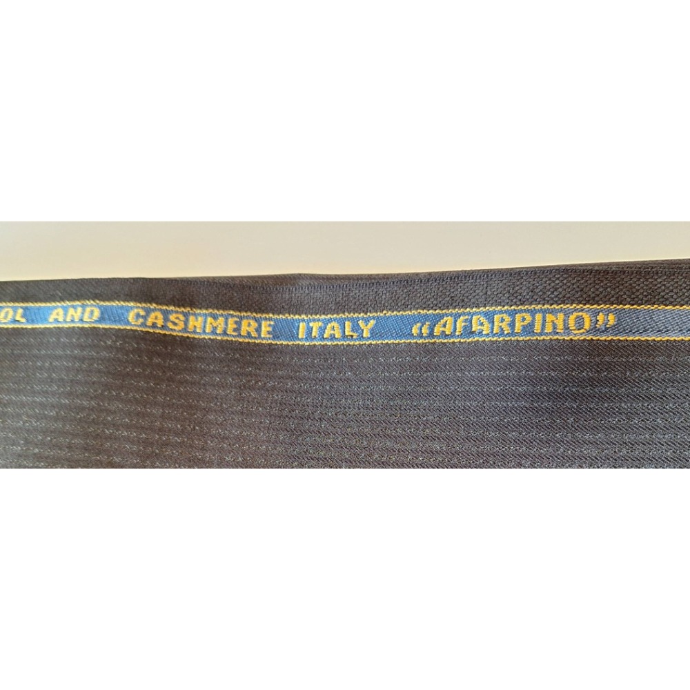全新商品,義大利製造, AFARPINO黑色條紋MERINO SUPER 120 CASHMERE羊毛布料一塊-細節圖3