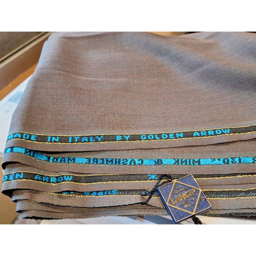 全新商品,義大利製造, LANCIP金箭 SUPER 130 MINK & CASHMERE夏季羊毛鐵灰色布料一塊-細節圖4