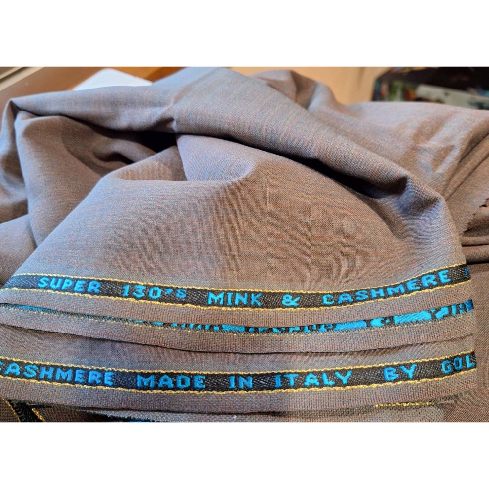 全新商品,義大利製造, LANCIP金箭 SUPER 130 MINK & CASHMERE夏季羊毛鐵灰色布料一塊-細節圖6