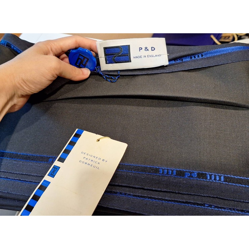 全新西裝布料,英國製造P&D SUPER 100s 深藍色羊毛布料-細節圖2