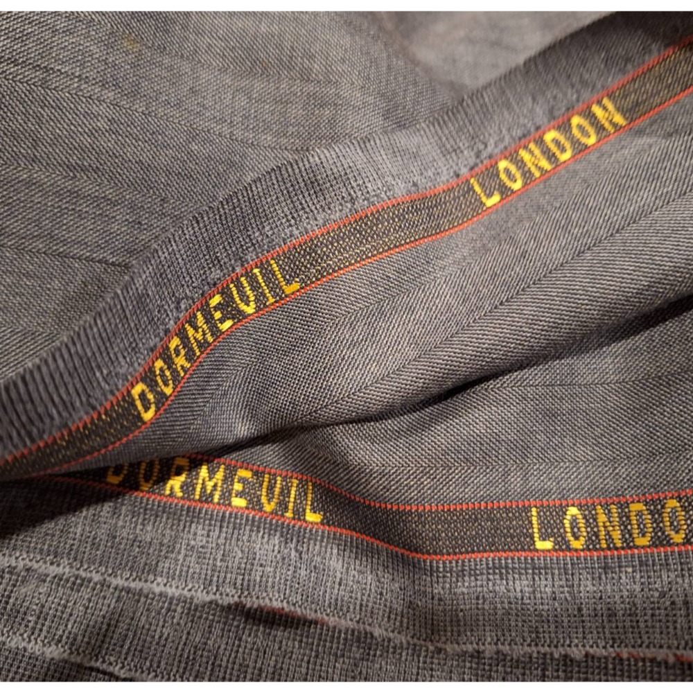 全新西裝布料,英國製造DORMEUIL SUPER 90＇s 深灰色羊毛布料-細節圖7