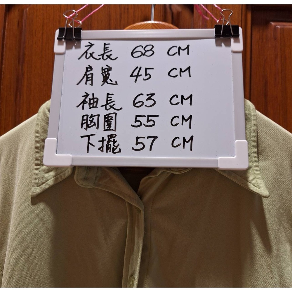 女士二手衣, 美國製造/Banana Republic蘋果綠色長袖襯衫, 尺碼L號-細節圖7