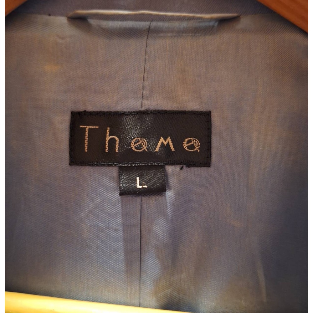 女士二手衣, Theme藍色100%羊毛西裝外套, 尺碼L號-細節圖3