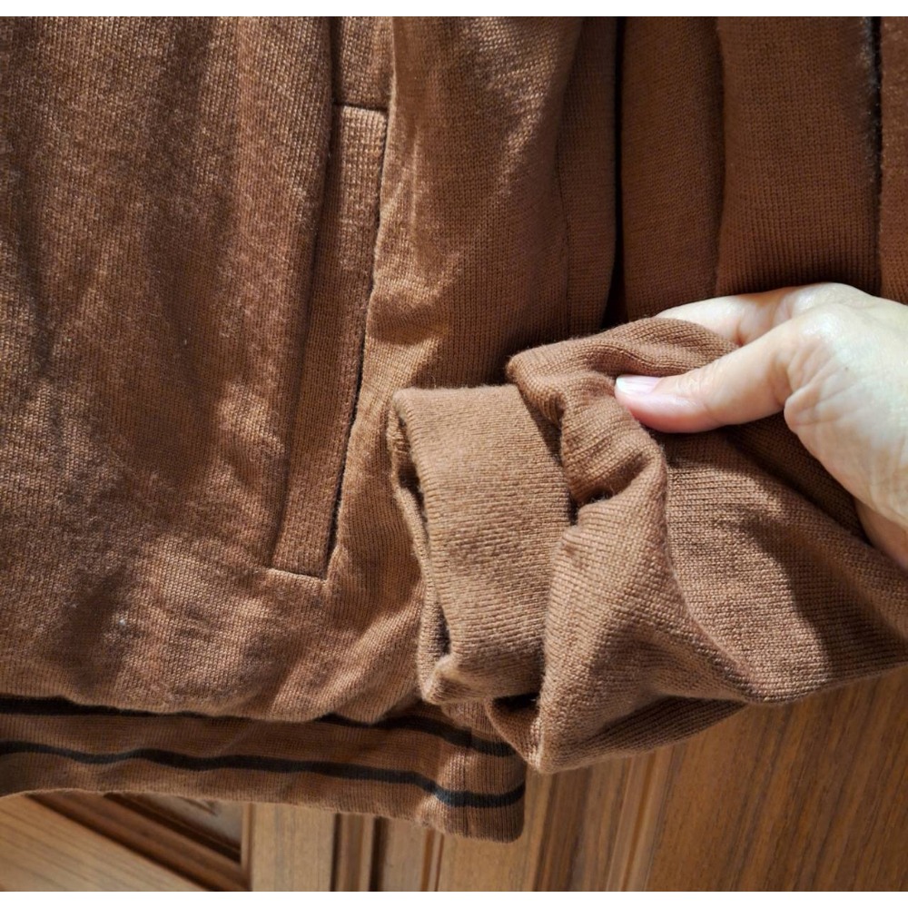 二手dunhill男士秋冬季卡其色/咖啡色雙面穿拉鍊款夾克-細節圖8