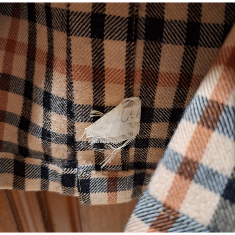 二手DAKS男士羊毛長袖經典格紋襯衫, 尺碼L號, 洗標已剪，有更改過袖長-細節圖7