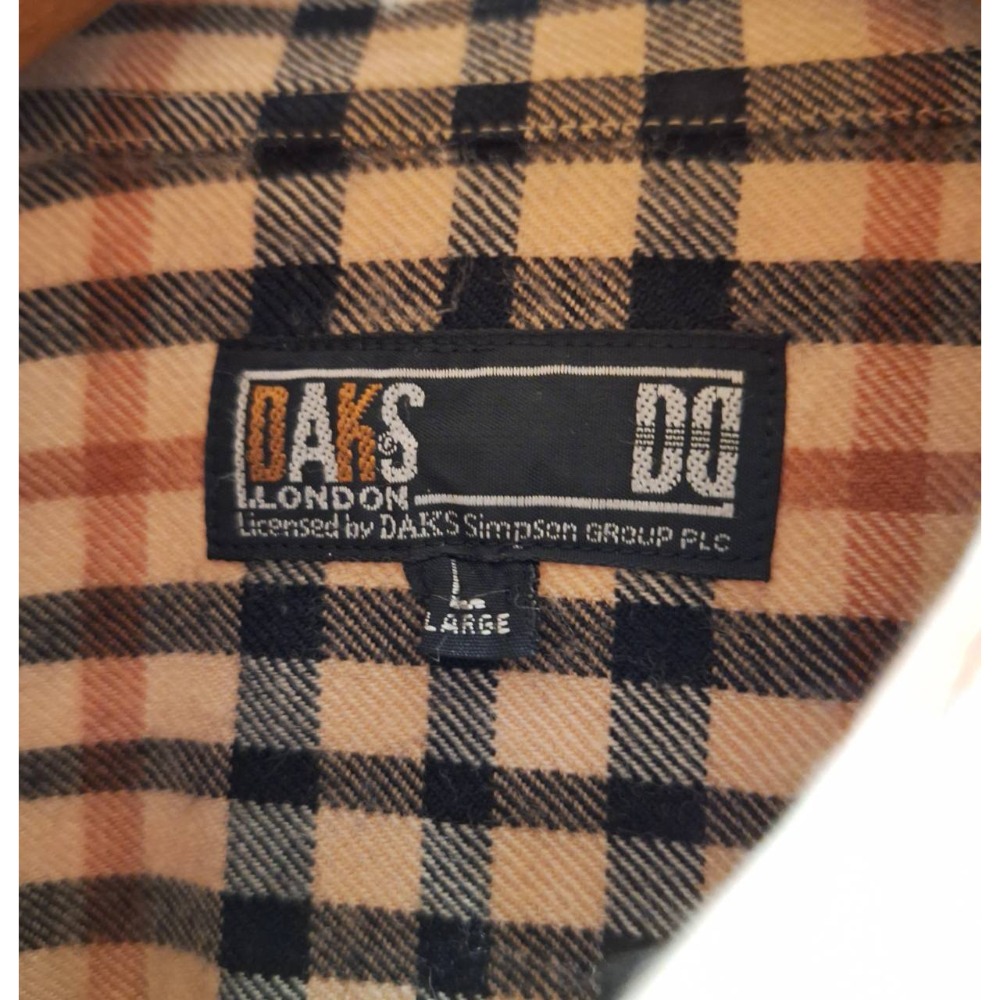 二手DAKS男士羊毛長袖經典格紋襯衫, 尺碼L號, 洗標已剪，有更改過袖長-細節圖8