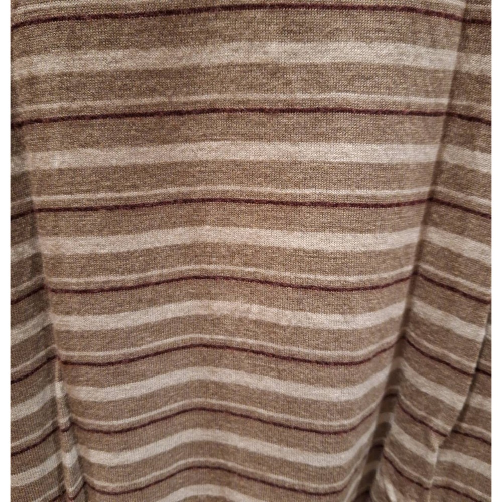 二手商品, 英國製, John Smedley男士100%羊毛灰白紅條紋長袖Polo衫, 適合尺碼, M-L號-細節圖5