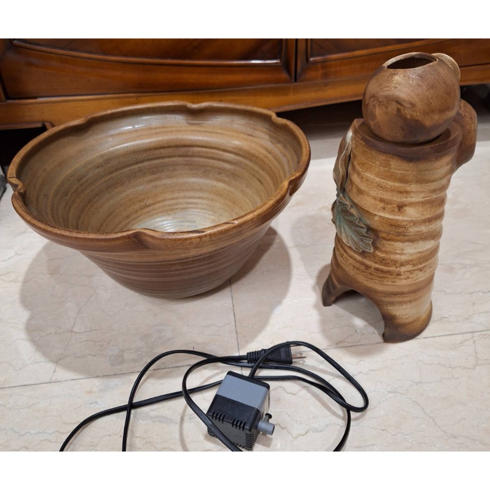 不寄送！限自取！二手商品, 陶瓷造景水盆, 適合戶外庭院造景使用-細節圖3