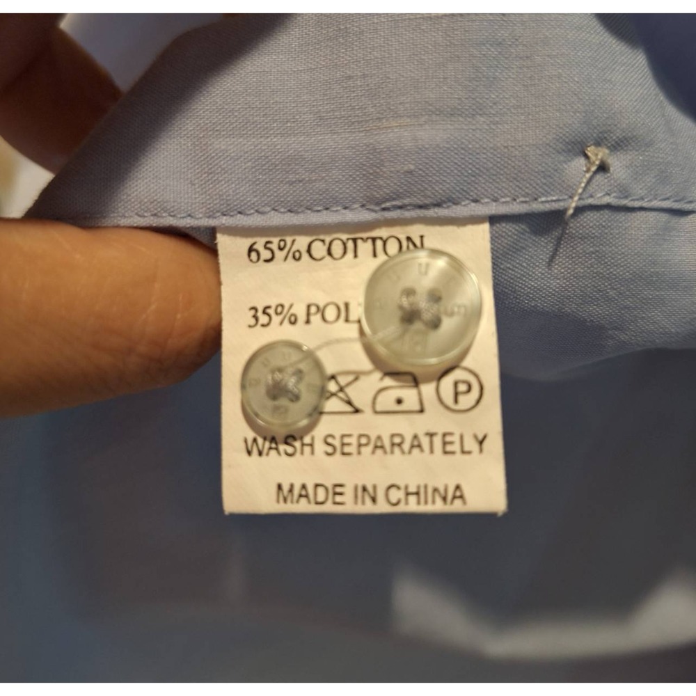 二手Binna男士長袖襯衫, 淺藍色、灰色各一件, 兩件打包一起賣, 尺碼17號半-細節圖8