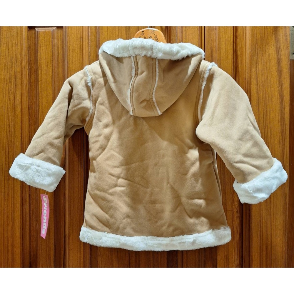 台灣製造, 全新JUST FRIENDS幼兒冬季連帽刷毛外套,尺碼3T-細節圖2