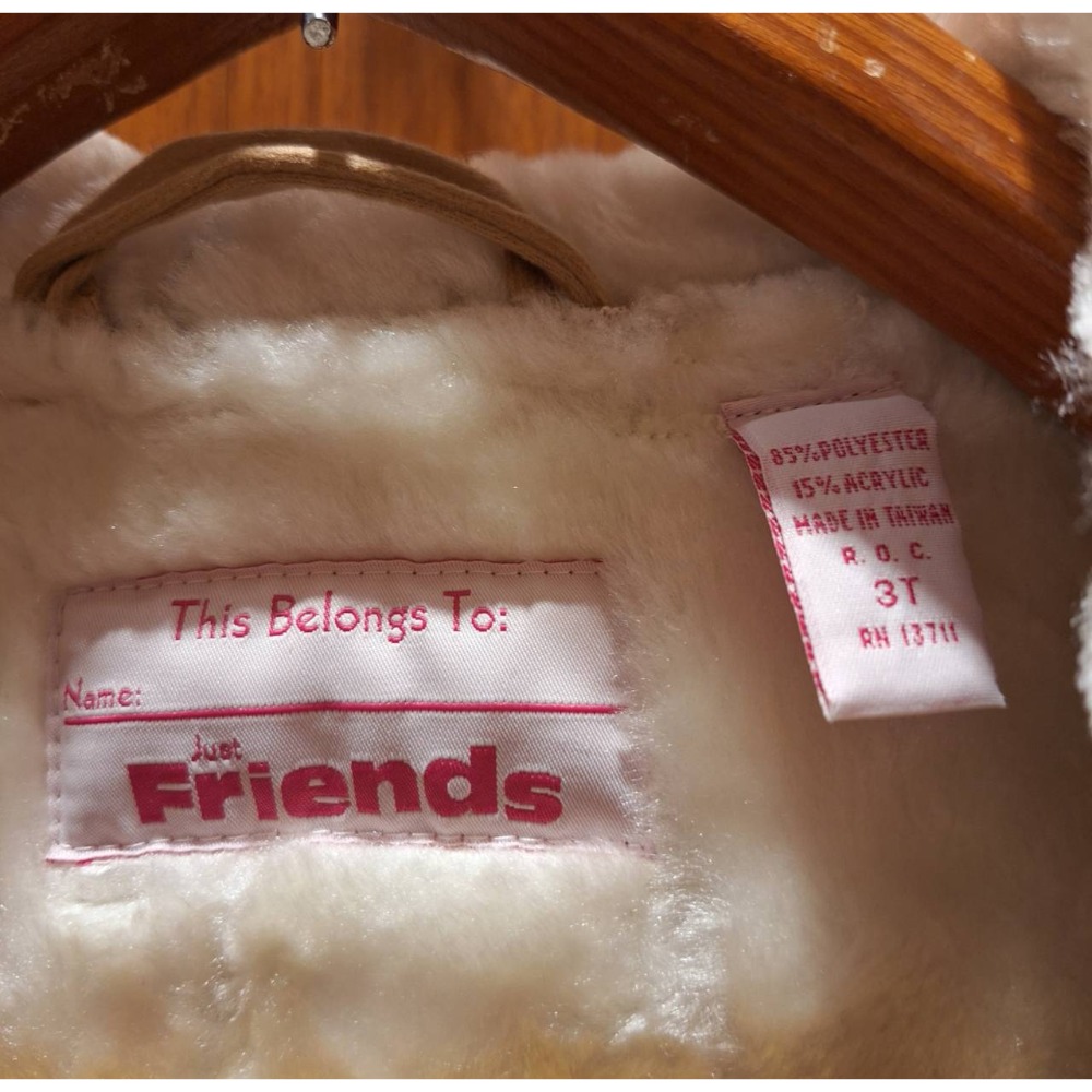 台灣製造, 全新JUST FRIENDS幼兒冬季連帽刷毛外套,尺碼3T-細節圖5