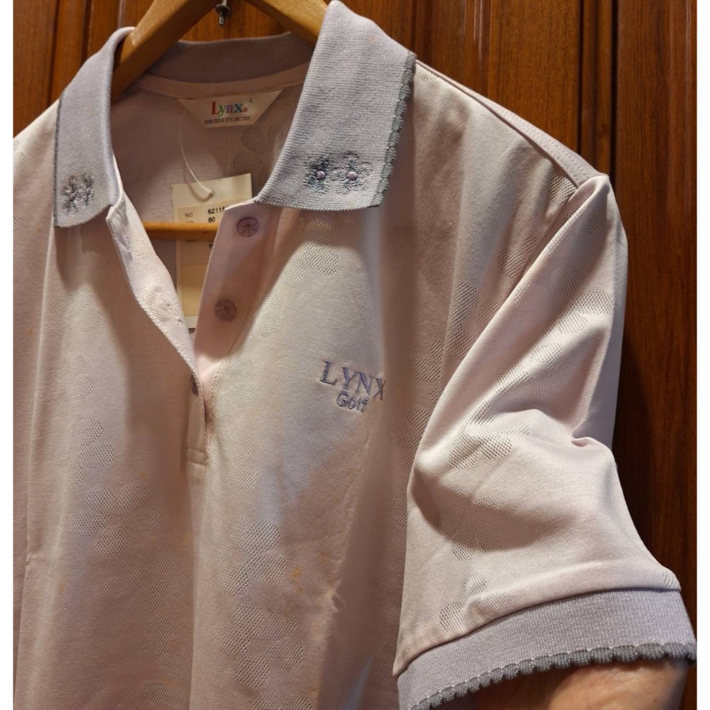 Lynx全新女士藕色短袖POLO衫, 尺碼L號, 帶原吊牌-細節圖3