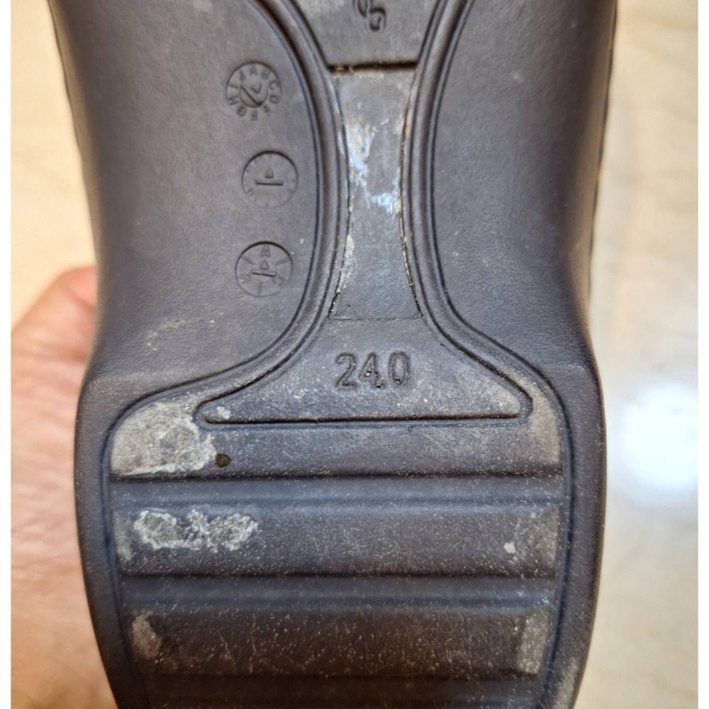 二手女鞋,La New咖啡色圓頭牛皮魔鬼氈黏貼式休閒鞋,尺碼24號-細節圖10