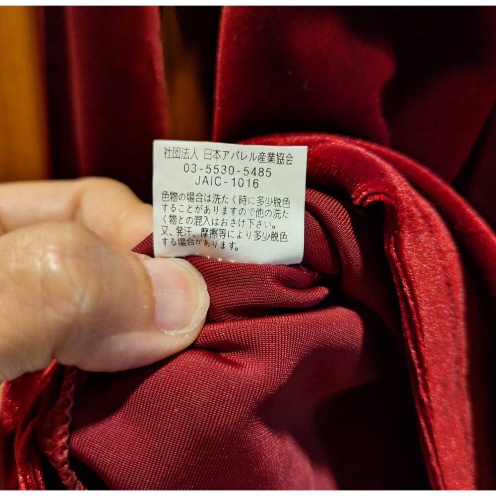 日本製, 女士二手衣, 毛圈領口紅色絲絨冬季長袖上衣, 適合尺碼M號-細節圖6