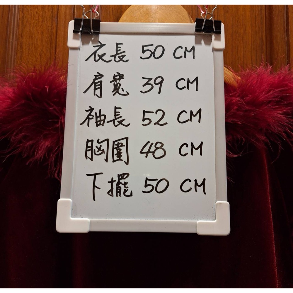 日本製, 女士二手衣, 毛圈領口紅色絲絨冬季長袖上衣, 適合尺碼M號-細節圖8