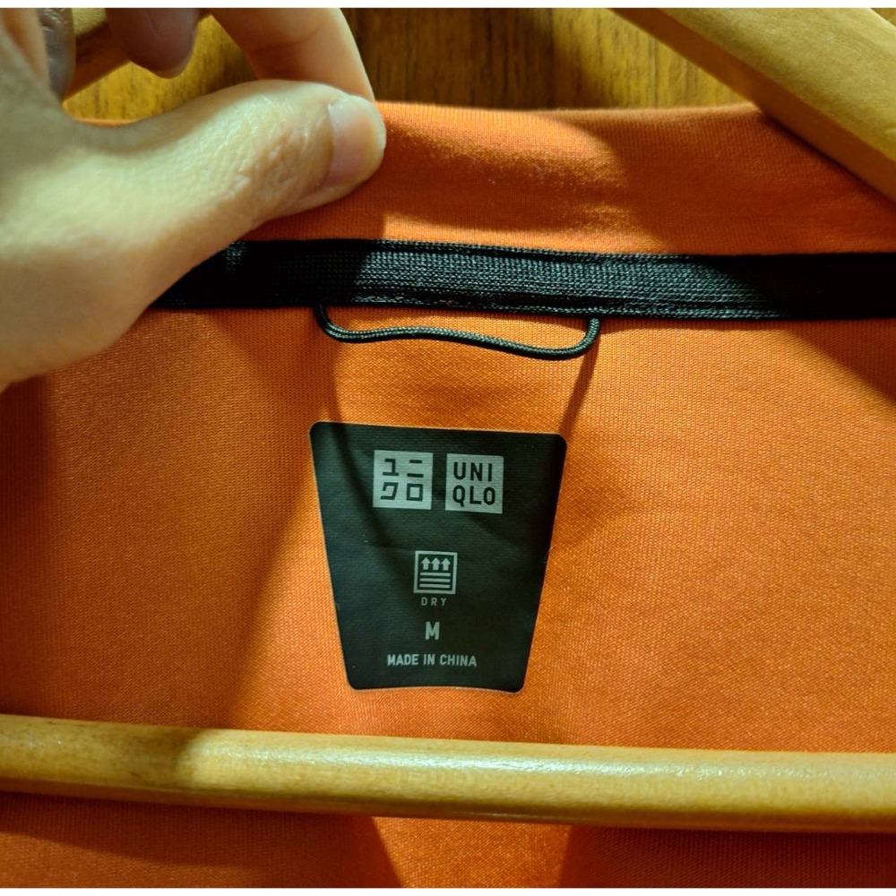 二手男士外套, Uniqlo橘色連帽拉鍊夾克, 尺碼M號-細節圖6