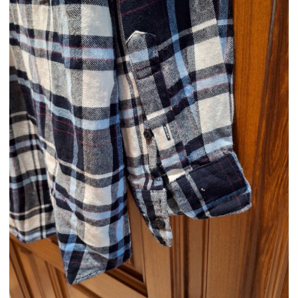 二手NET男士冬季長袖大格紋襯衫, 尺碼L號, 更改過袖長-細節圖5