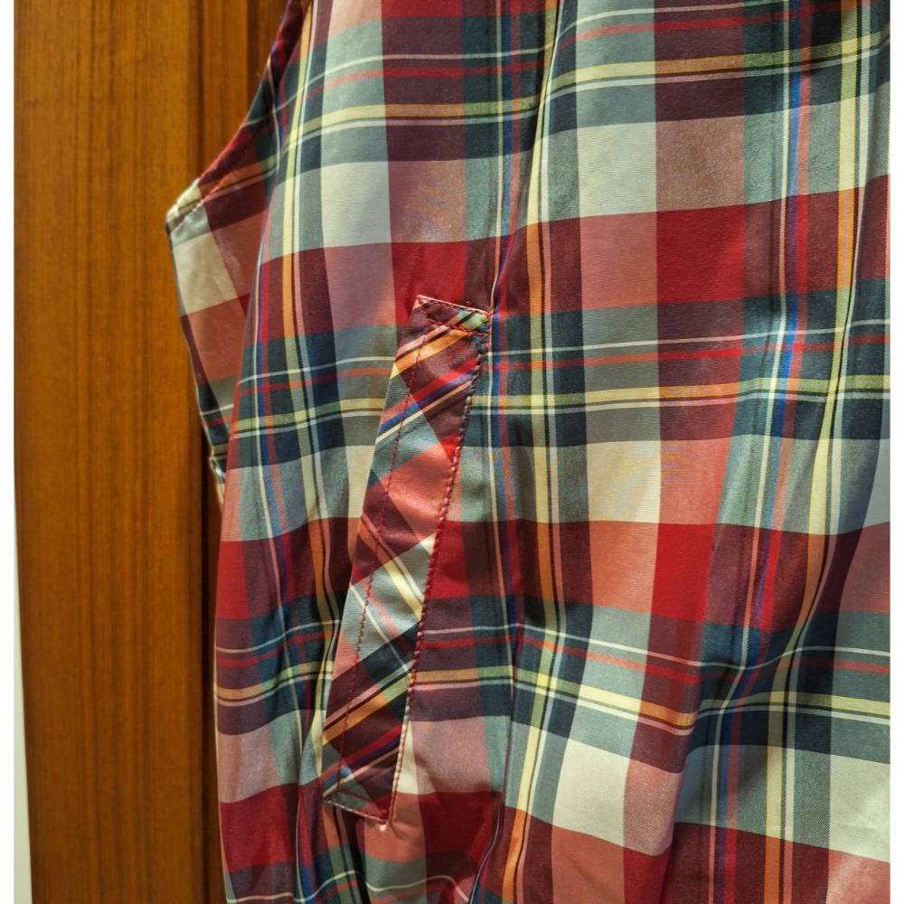 二手PIERRE BALMAIN男士秋冬季格紋/深藍色雙面穿拉鍊款立領刷毛背心, 尺碼L號-細節圖3