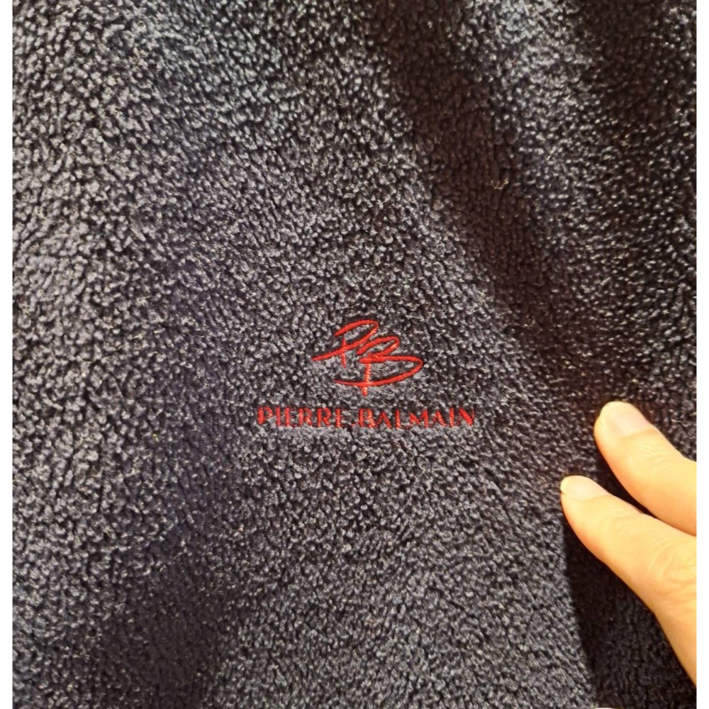 二手PIERRE BALMAIN男士秋冬季格紋/深藍色雙面穿拉鍊款立領刷毛背心, 尺碼L號-細節圖7