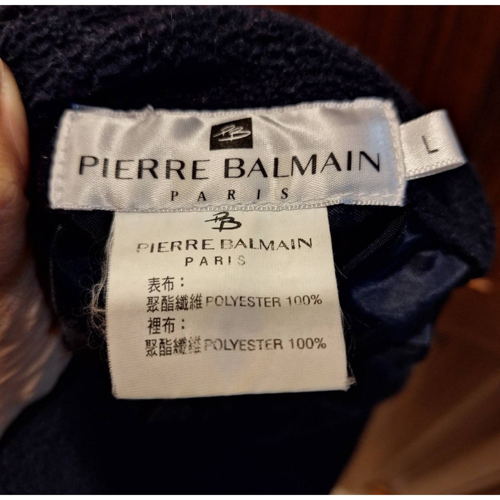 二手PIERRE BALMAIN男士秋冬季格紋/深藍色雙面穿拉鍊款立領刷毛背心, 尺碼L號-細節圖8