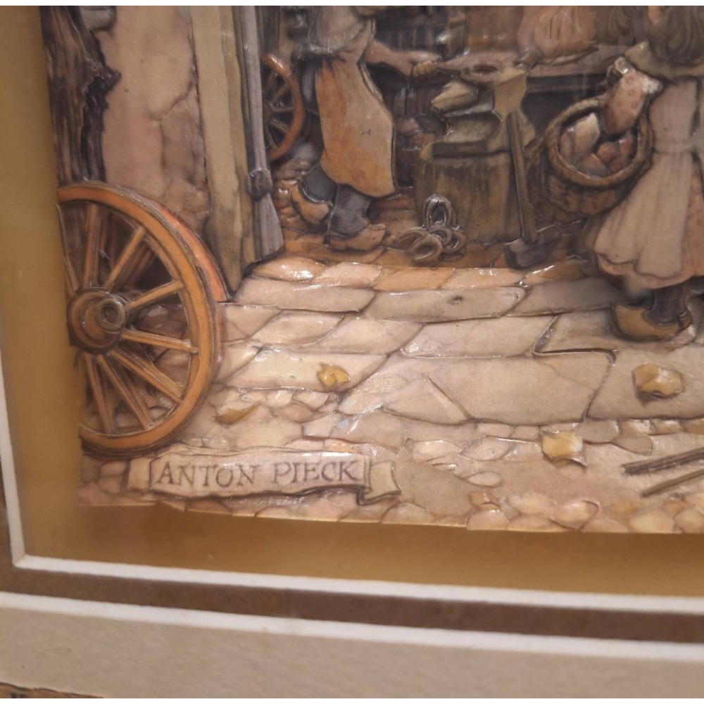全新商品, Anton Pieck/鐵匠鋪立體畫shadow box by Kyoko Kanda-細節圖4