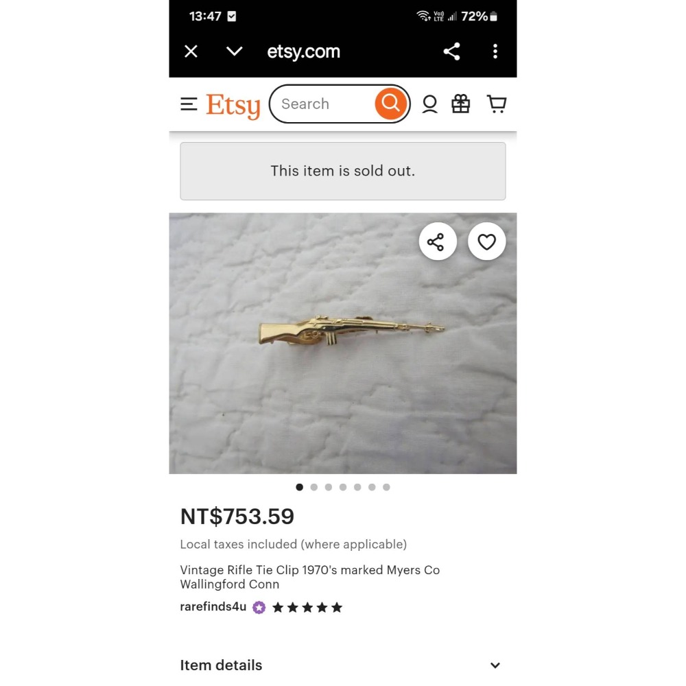 二手商品, Rifle造型領帶夾-細節圖7