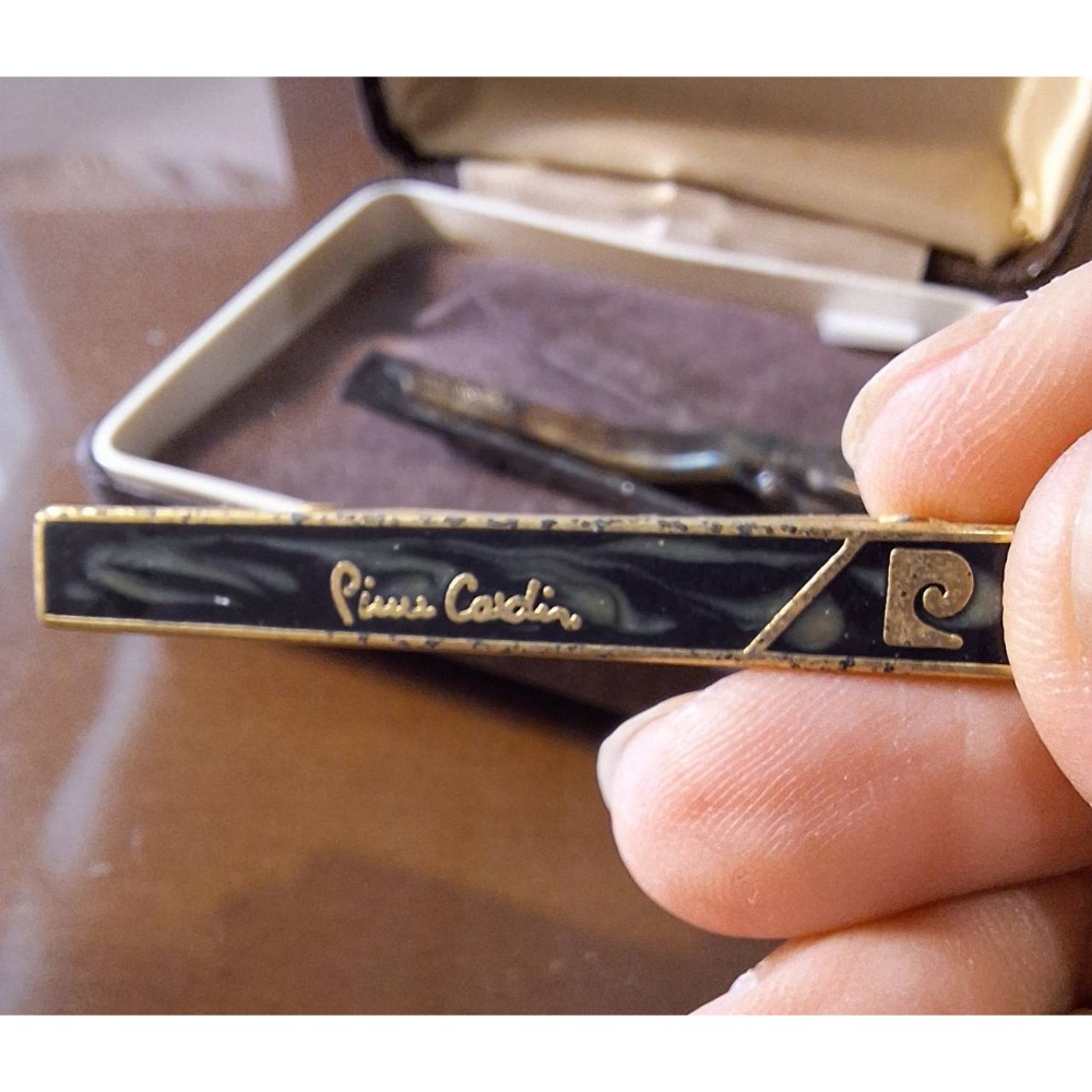 二手領帶夾兩支打包一起賣, 925純銀dunhill+Pierre Cardin,附dunhill原裝收納盒-細節圖6