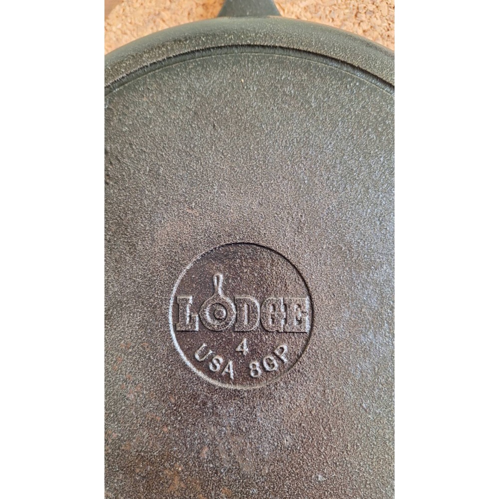 二手鑄鐵鍋，美國LODGE條紋平底煎鍋，口徑26公分-細節圖5